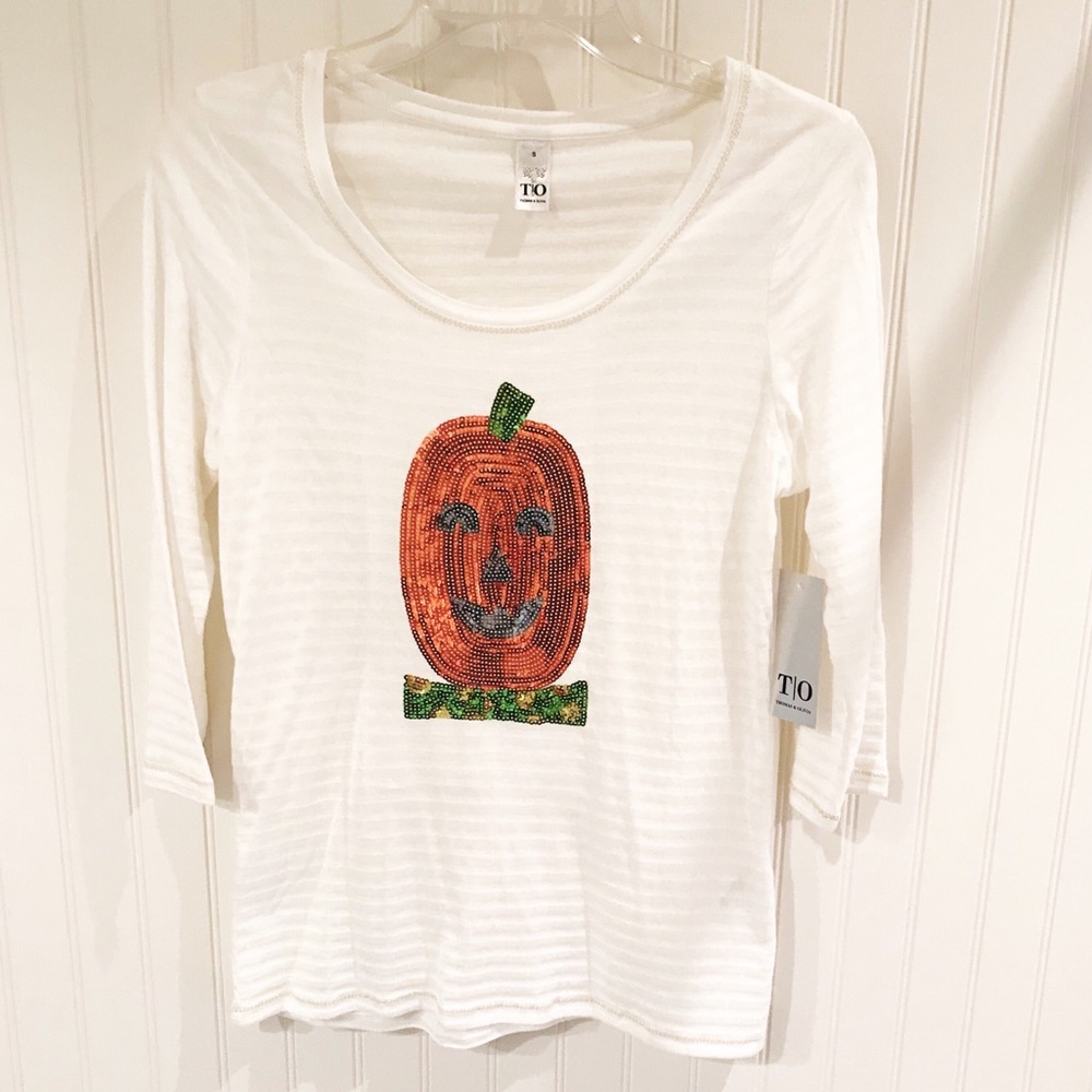 THOMAS & OLIVIA “SPOOKTACULAR” TOP SEQUINS SIZE: S